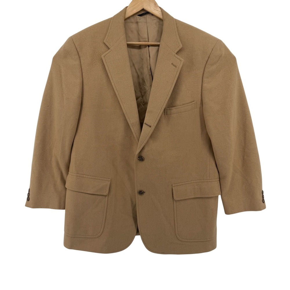 Brooks Brothers 100% Camel Hair Sport Coat Blazer Tan 44 Regular P592M